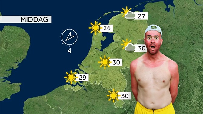 Gezellige weerman: ‘Dit weekend kun je teringhard bronzen’