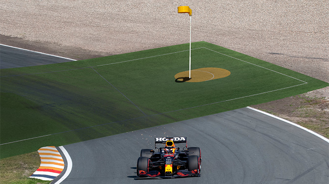 Korfbalveld op circuit van Zandvoort ‘ongelukkig’
