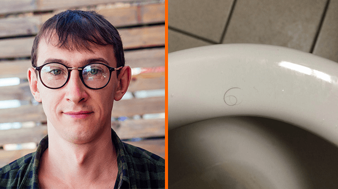 Dit is de man die op elk toilet in de kroeg een schaamhaartje legt