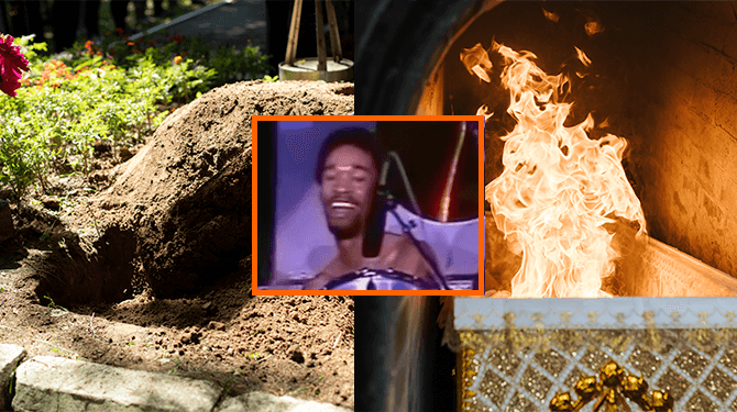 Onduidelijk of overleden drummer Earth, Wind & Fire begraven, uitgestrooid of gecremeerd wil worden