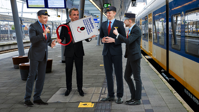Minister van Infrastructuur overhandigt NS-personeel grootste Nederlandse noodrem ooit