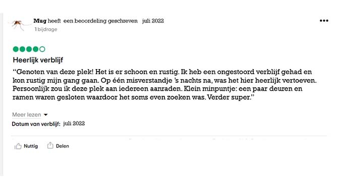 Mug laat positieve review achter na bezoek aan je slaapkamer