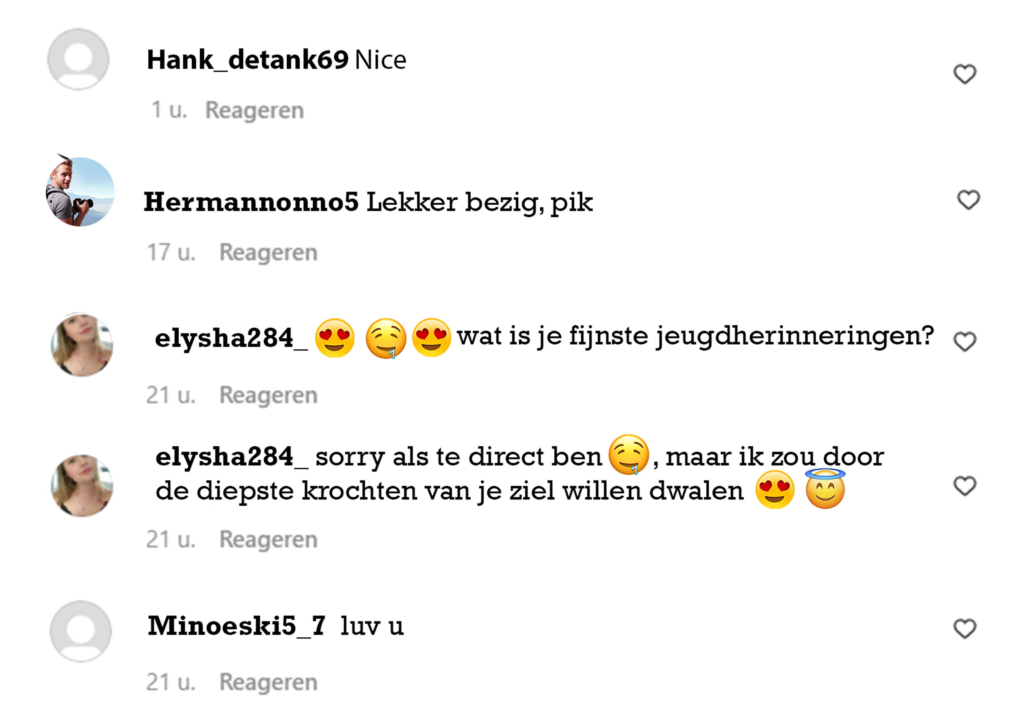 Nette Instagram-spambot @elysha284_ wil je 'mooiste karaktereigenschappen zien🥵🔥🥴'
